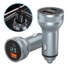 迷你54W車用充電器 汽車車充 Type-C USB-A 車充 快充 手機充電 PD快充, 1個, PD 54W C+A 鋅合金 高速車充