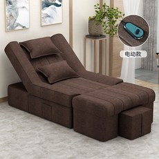 패디큐어 리클라이너 네일아트 페디의자 시술 마사지, 팔걸이없는다크브라운플란넬전동모델두꺼워진업그레이