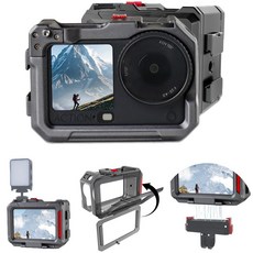 Coyktonty DJI Osmo Action 6용 보호 케이지 다기능 보호 프레임 케이스 알루미늄 하우징 카메라 확장 프로텍터 콜드 슈 슬롯 0.6cm(1/4인치) 스레, Coyktonty DJI Osmo Action 6용 보