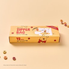 [MODERN HOUSE 중계점] 디즈니] 푸 슬라이딩 지퍼백 대 15매 DD0125015, 1개, 15개입, 대(L)