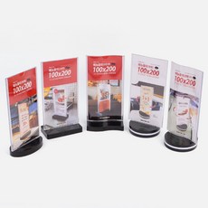 세로형 종이 꽂는 아크릴 스탠드 세로로 길쭉한 메뉴 삽입 꽂이 매장 진열 테이블에 세워놓는 안내