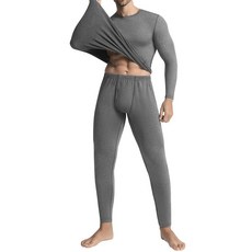 Long Johns 플리스 안감이 있는 남성용 보온 속옷 추운 날씨용 베이스 레이어 상단 및 하단 세트 회색. 라지_117512, Long Johns 플리스 안감이 있는 남성용 보온 속