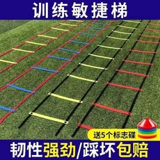 軟繩敏捷梯 - 足球籃球體能訓練輔助器 腳步協調性訓練軟梯 體育器材, 加厚款6米11節【送5個碟子含包】, 1個