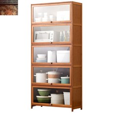 주방 수납장 4단5단 선반 그릇 원목 부엌 식기장 정리장, 5단 길이 80cm (깊은 폭 32cm)