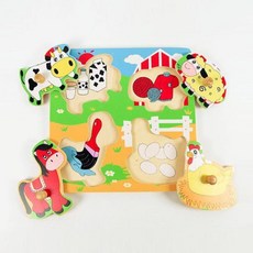 영유아 도형 퍼즐맞추기 원목블록완구 동물농장 일러스트 이야기블럭세트 원목퍼즐 꼭지퍼즐 일러스트퍼즐 유아장난감 유아퍼즐
