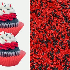 레드 및 블랙 케이크 팝 쿠키 컵케이크 케이크 세미 스위트 Red and Black Cake Pop Cookie Cupcake Cakes Semi-Sweet Edible Conf, 1개