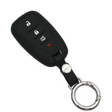 쉐보레 호환 자동차 실리콘 스마트키 차키 케이스 키홀더, 4버튼_S02_SS1, 블랙