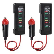 2PACK 12V 자동차 배터리 테스터 및 교류 발전기 테스터 자동차 상태 충전 테스트 LED 표시 12볼트 자동 점검, A, A