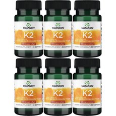스완슨 비타민 K2 100mcg, 30정, 6개, 30정