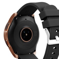 스마트밴드 실리콘밴드 갤럭시워치7 스트랩 줄무늬 40mm 44mm, 블랙