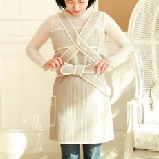 체크 아기 망사 포대기, 체크베이지 X자형 여름망사 5부