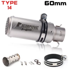 [호환] 범용 오토바이 배기 소음기 51mm 가와사키 er6n sv650 crf 230 z800 r1 cb650f cb1000r cbr250r, 13 TYPE-14