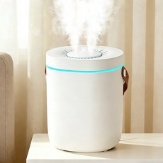 Giilight 탁상용 대용량 가습기 사무실용 휴대용 가습기 3L 무드등, 흰색