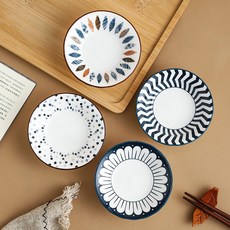 BLOWFISHFUGU 심플한 스타일양념접시 소스볼 10CM 반찬그릇 양념그릇 100ML, 8개, 혼색