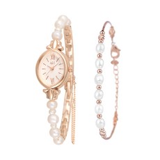 AKIPANDA 진주팔찌 여성 로즈골드 진주 방수 손목시계