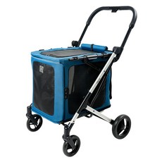 ibiyaya 超米號PRO寵物推車 原野棕/孔雀藍 FS2480, 孔雀藍（送掛勾+水杯