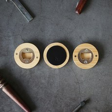 (3개입) 823 가죽 공방 냉장고 자석 마그넷 현관문 소품 인테리어 병 따개 맥주 음료수 뚜껑 오프너, 블랙