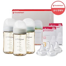 더블하트 모유실감 3세대 PPSU 모먼트 트리플팩 240ml+젖꼭지(4입), 1개