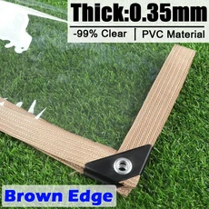 0.35mm/0.55mm 야외 투명한 완벽방수포 Pergola 비닐 커튼을 통해 볼 듀티 필름 천, 02 Thick 0.35mm