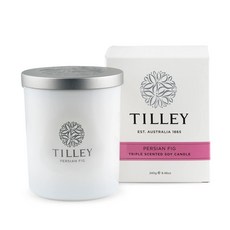 TILLEY 木蘭與綠茶 香氛蠟燭 240g, 1個, 微醺大豆香氛蠟燭希臘盛夏無花果 240g