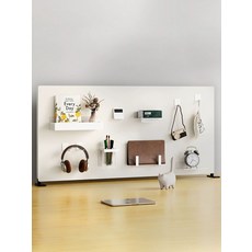 책상철제파티션 데스크 마그네틱 보드 사무실 메모판 무타공 자석판 직립형 길이60높이40, 자석 단일 후크 2개