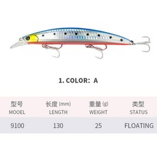 27g 130mm 미노우 낚시 루어 워블러 송어 바닷물 Swimbait Jerkbait, A