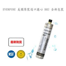 EVERPURE 美國原裝進口濾心 BH2，高效過濾雜質異味，NSF認證，安心飲用, 1個, BH2