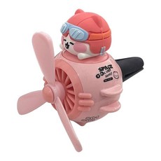 귀여운 파일럿 블랙 워리어 자동차 에어 벤트 클립 참 에어컨 클립 회전 프로펠러 공기 배출구 팬 창의적인 액세서리 내부 장식용 189483, 파일럿 캣