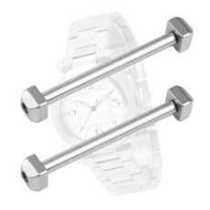 Hengfento2 스크류 튜브 핀 세트 교체품 까르띠에 파샤 시계 밴드 스트랩 팔찌 러그 스테인리스 스틸 실버