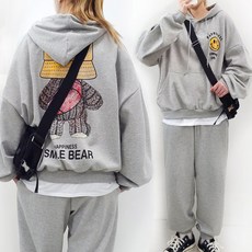 [면/기모선택 4XL] 스케치 후드 스웨트 셋업 55~88까지 2COLOR 후드+조거팬츠 SET 츄리닝 트레이닝 오버사이즈 루즈핏 세트