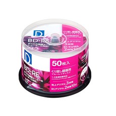 전향사(Denkyosha) 녹화용 블루레이 디스크 BD-RE 50장들이 1~2배속 대응 와이드 프린트 대응 화이트 라벨 25GB 지상 디지털 약 180분 D'sQUALITY, 상세페이지 참조, 상세페이지 참조