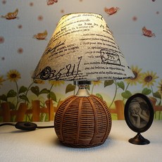 보성조명 국내생산 아우라 공 스탠드 온오프 스위치 LED 스탠드 조명 (전구포함), 라탄(월넛)