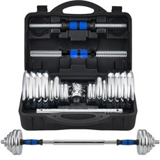 헬스장 크롬도금 조립아령 세트 조립식 무게조절 덤벨 28KG, 1세트