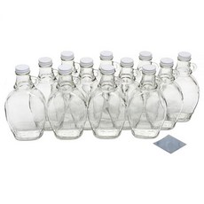 North Mountain Supply 루프 핸들 및 화이트 메탈 뚜껑 및 수축 밴드가 있는 226.8g(8온스) 유리 메이플 시럽 병 - 12개 케이스
