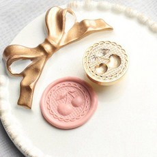 웨딩 왁스 스탬프 프레임 몰드 레트로 꽃 문양 1개, 1