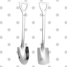 스테인리스 미니 삽 모양 디저트 스푼 커피 티스푼 카페 홈카페 베이킹 도구 주방용품, 1개, 2삽모양티스푼-사각형