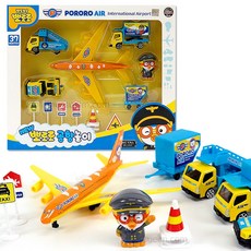뽀로로 미니 비행기 비행장놀이 장난감 선물 남자아이 창의력 역할놀이, 컬러믹스, 1개