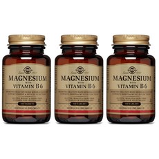 SOLGAR 鎂&維他命B6補充錠, 100顆, 3罐