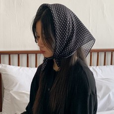 블루씨티 도트 스퀘어박스 사각 스카프 헤어 두건