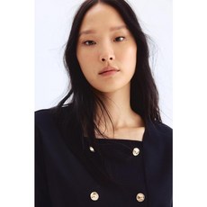 국내백화점 H&M 가디건 브랜드관 더블 버튼 네이비 블루 1299889001 커플 사무실 (BK파우치 증정)