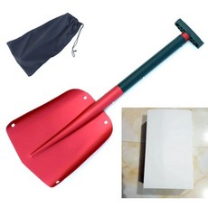 제설 눈삽 넉가래 제설삽 개폐식 야외 눈 삽 알루미늄 합금 얼음 겨울 도구 캠핑 정원 접이식 생존, Red with Box, 1개