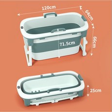 成人全身折疊浴桶 加厚保溫家用泡澡桶, 大號森林綠+蓋 (全新品), 1個