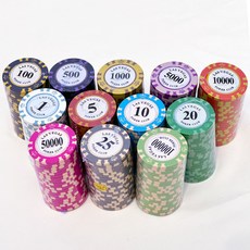 후니갬블 국제규격 마카오 라스베가스 클레이 포커칩 카지노칩, 25, 1p, 1개