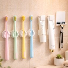 블루카이 무타공 칫솔 걸이, 화이트, 1개