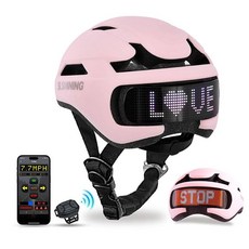 자전거 헬멧 LED 디스플레이 일체형 조절 남성 여성 Mtb 로드, 01 L  57-62CM, 핑크