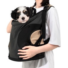 펫블리스 반려동물 이동 백팩 앞 가방, 블랙, 1개