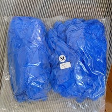 耐用型家用清潔橡膠手套 防滑加長款, 藍色, 100個