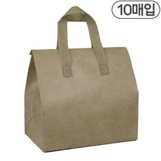 세모쇼핑백 부직포 일회용보냉백 은박 보냉팩 케이크 보냉가방, @10매입@, 크라프트
