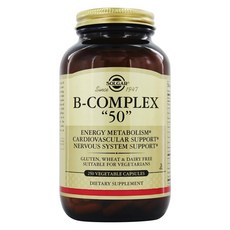 SOLGAR 無糖無麩質維他命B群50素食膠囊, 250顆, 1罐
