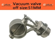 EPLUS 자동차 배기 댐퍼 밸브 장치 시스템 컨트롤러 파이프 원격 진공 제어 범용 스위치 세트, Valve 51mm, 1개
